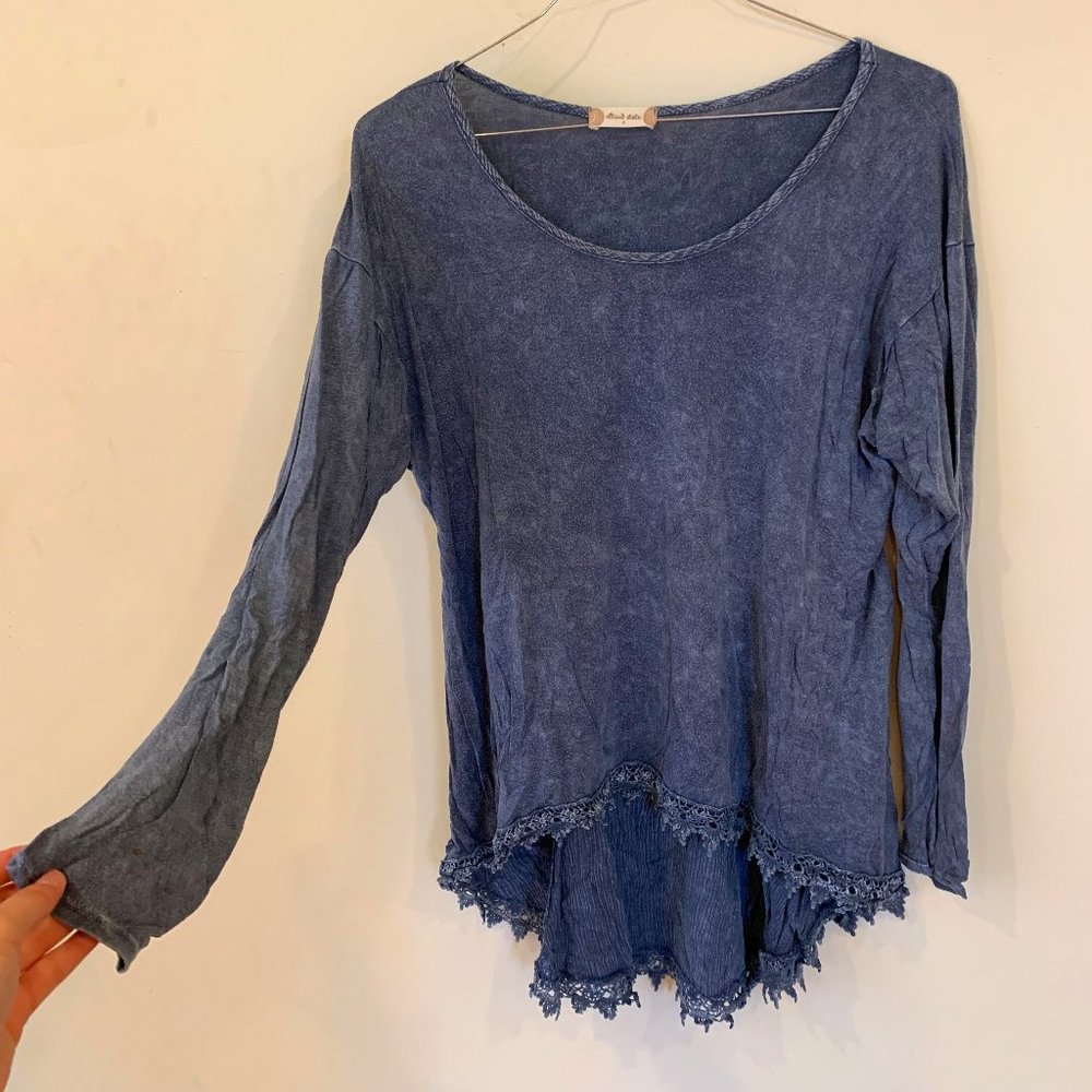 Altar'd State Blue Lace Blouse